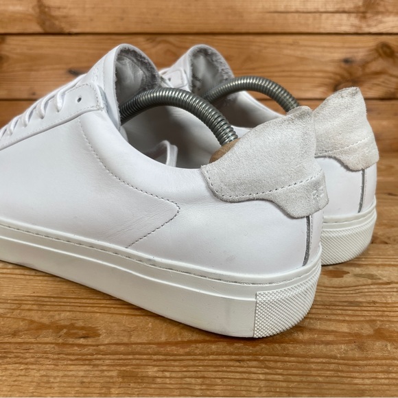 REISS Finley Trainers Size UK 9 Mens White Grey Leather Suede Lace Up Low Shoes - Picture 12 of 14